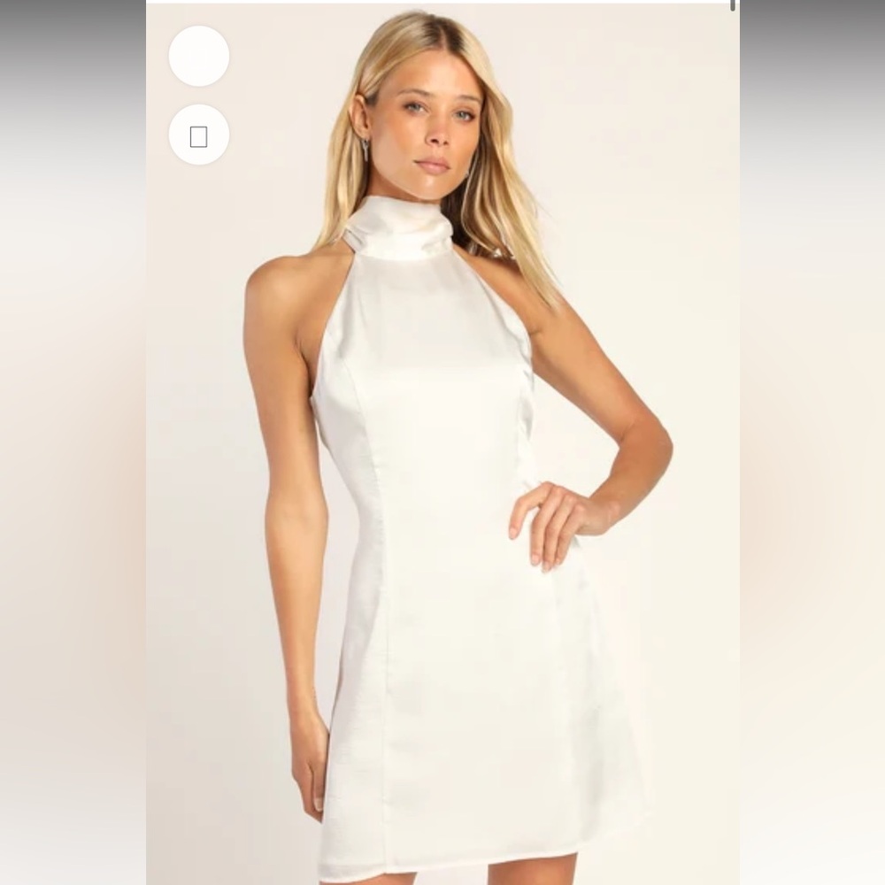 Lulus infinite admiration satin halter mini dress